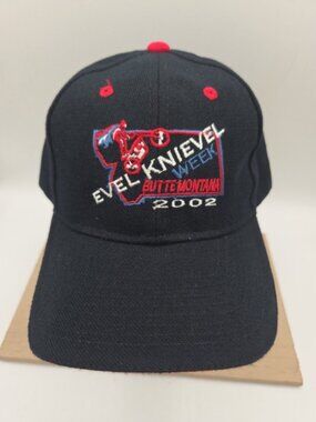 Evel Knievel Week 2002 Butte Montana Hat – Embroidered – NWOT – Black/Red